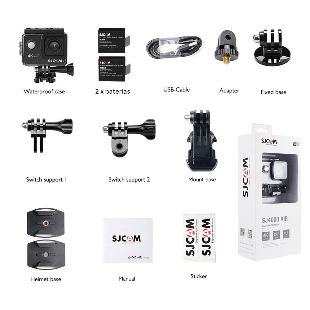 CÁMARA DEPORTIVA SJCAM SJ4000 AIR 4K WIFI SUMERGIBLE 2 BATERIAS - 4