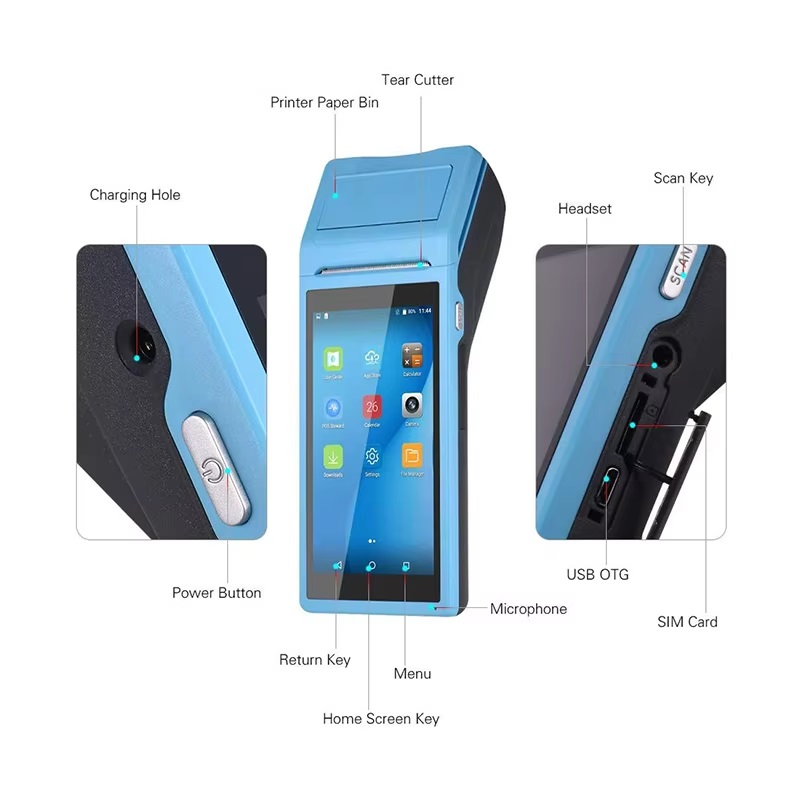 TERMINAL POS ANDROID WIFI BLUETOOTH IMPRESORA TERMINA PDA58 - 6