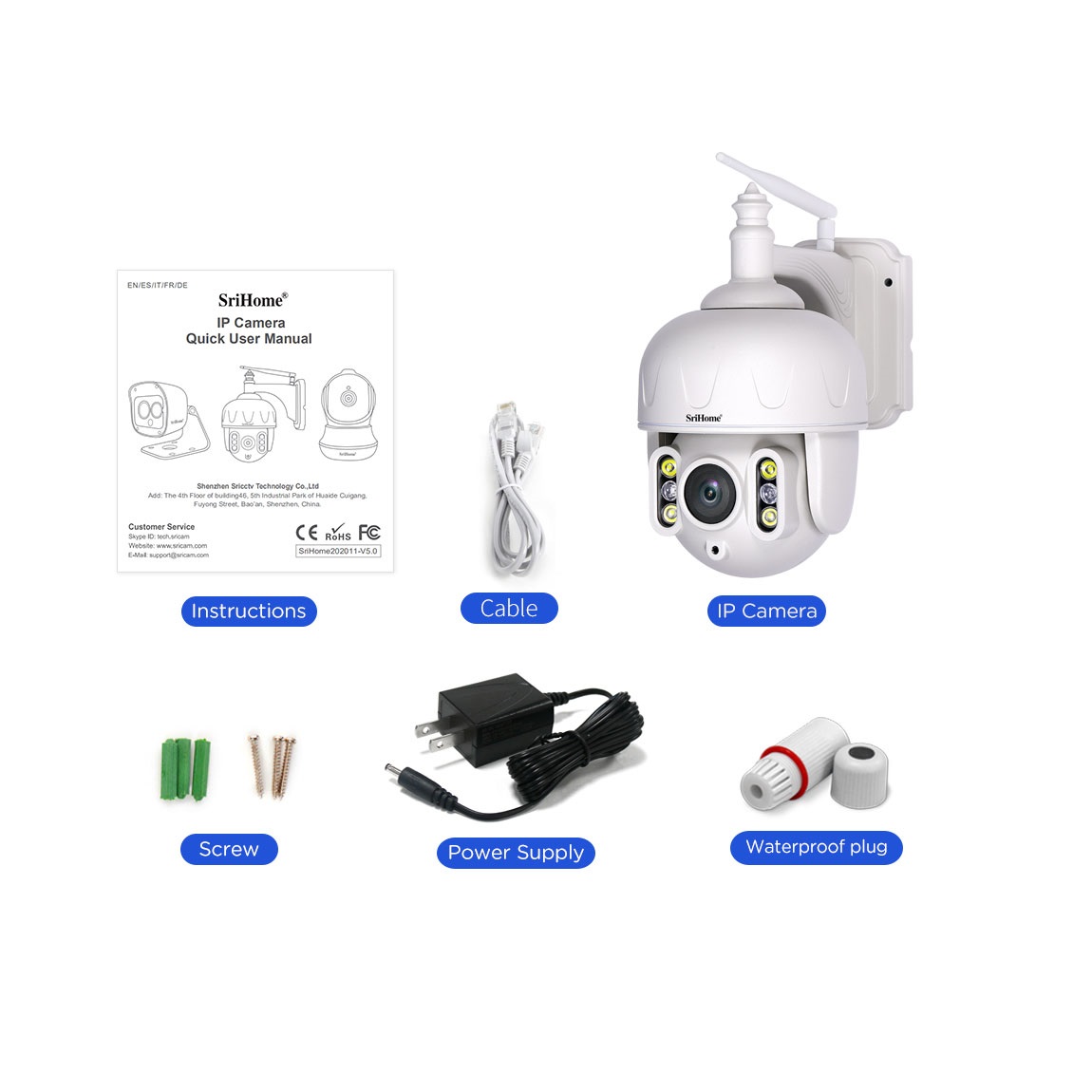 CAMARA IP WIFI EXTERIOR 5MP 5G QHD SRICAM SH028B AUDIO Y RANURA MICRO SD - 4
