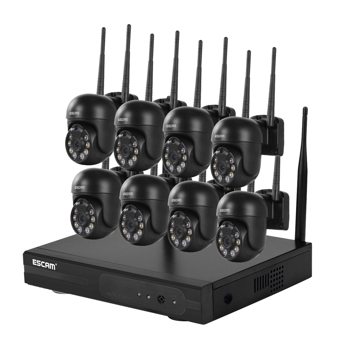 KIT NVR 8 CÁMARAS IP WIFI 1296P 3MP ESCAM WNK618 - 1