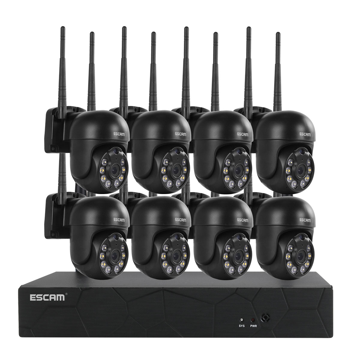 KIT NVR 8 CÁMARAS IP WIFI 1296P 3MP ESCAM WNK618 - 2