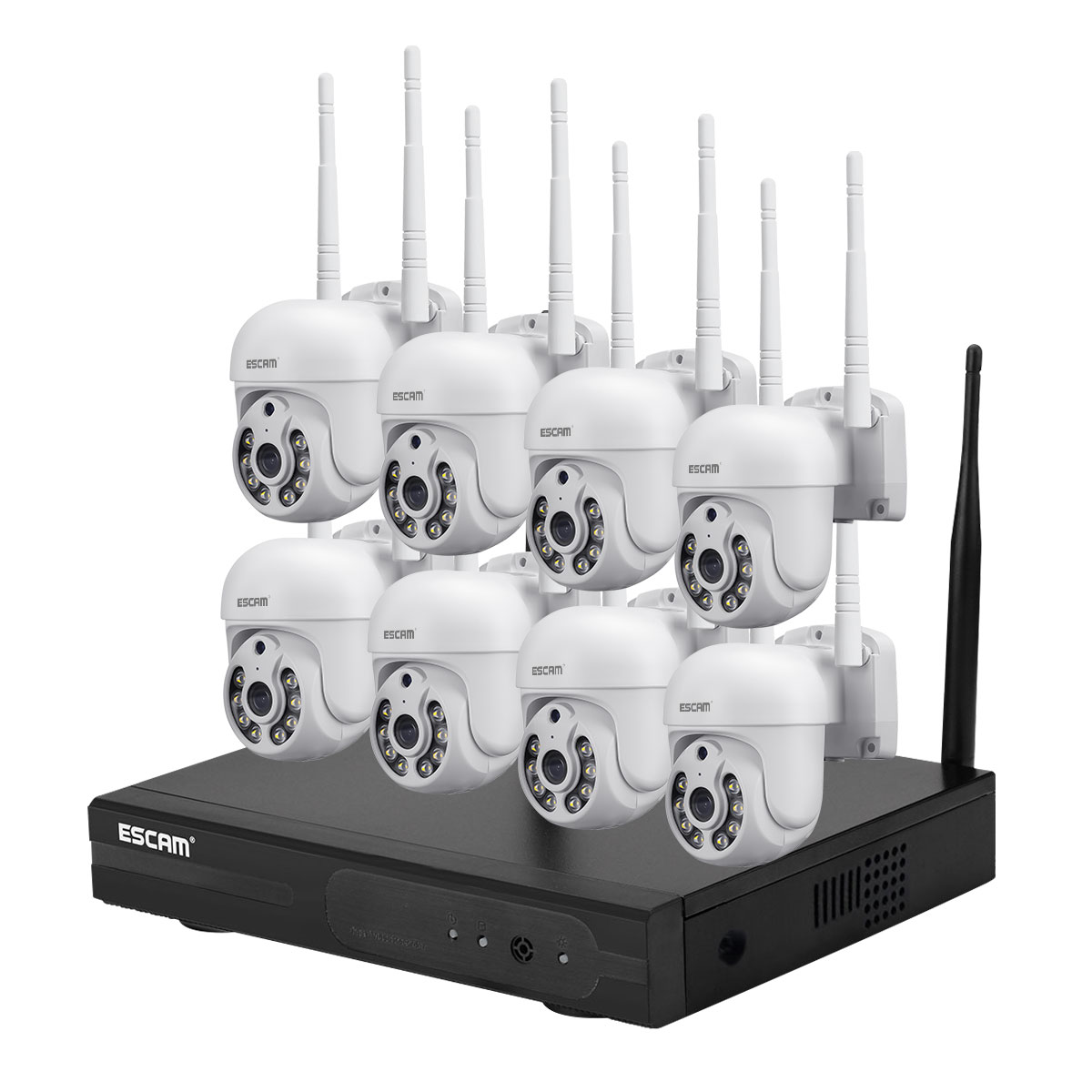 KIT NVR 8 CÁMARAS IP WIFI 1296P 3MP ESCAM WNK718