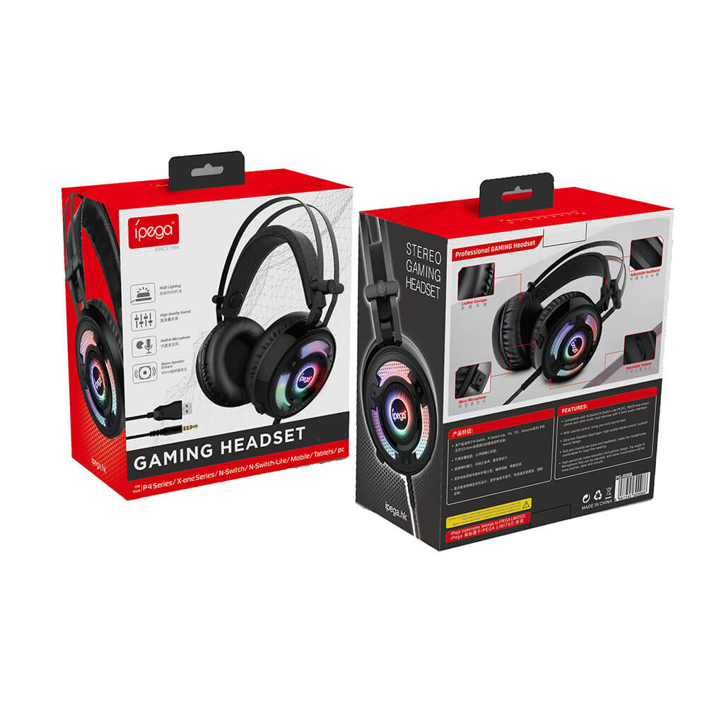AUDÍFONOS GAMER IPEGA HEADSET PG-R008 PC PS4 N.SW XBOX CEL - 4