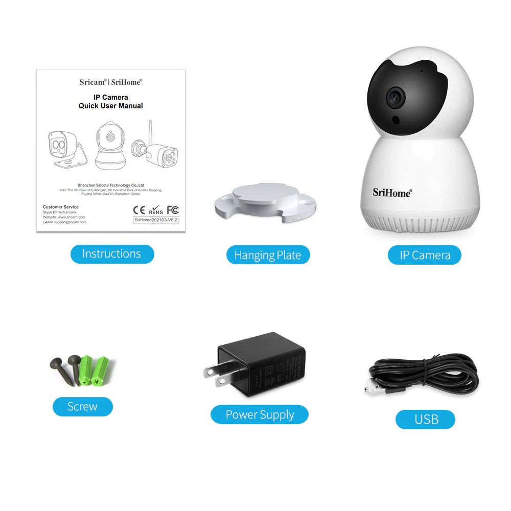 CÁMARA IP WIFI FULL HD 1296P 3MP LUZ LED SRICAM SH036 - 4