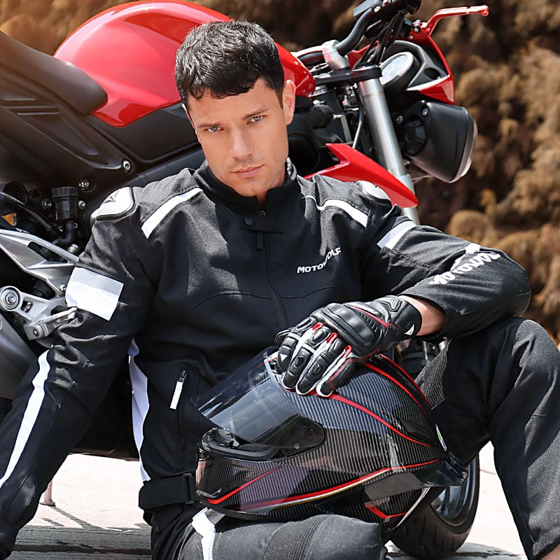 CHAQUETA PARA MOTOCICLISMO HOMBRE MOTOWOLF NEGRO OXFORD 610D 509 - 3