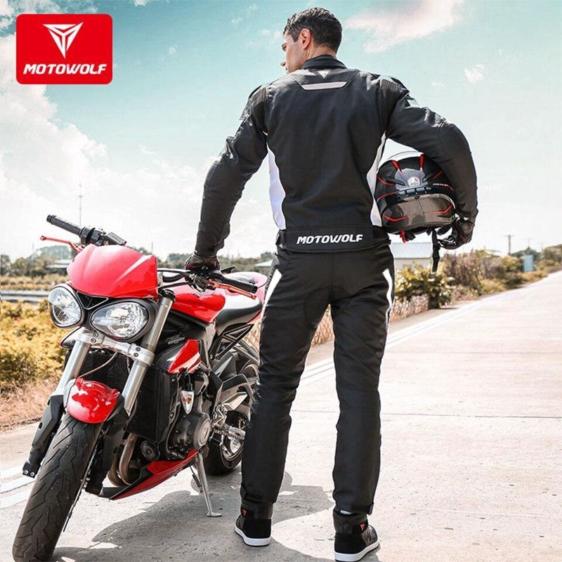 CHAQUETA PARA MOTOCICLISMO HOMBRE MOTOWOLF NEGRO OXFORD 610D 509 - 4