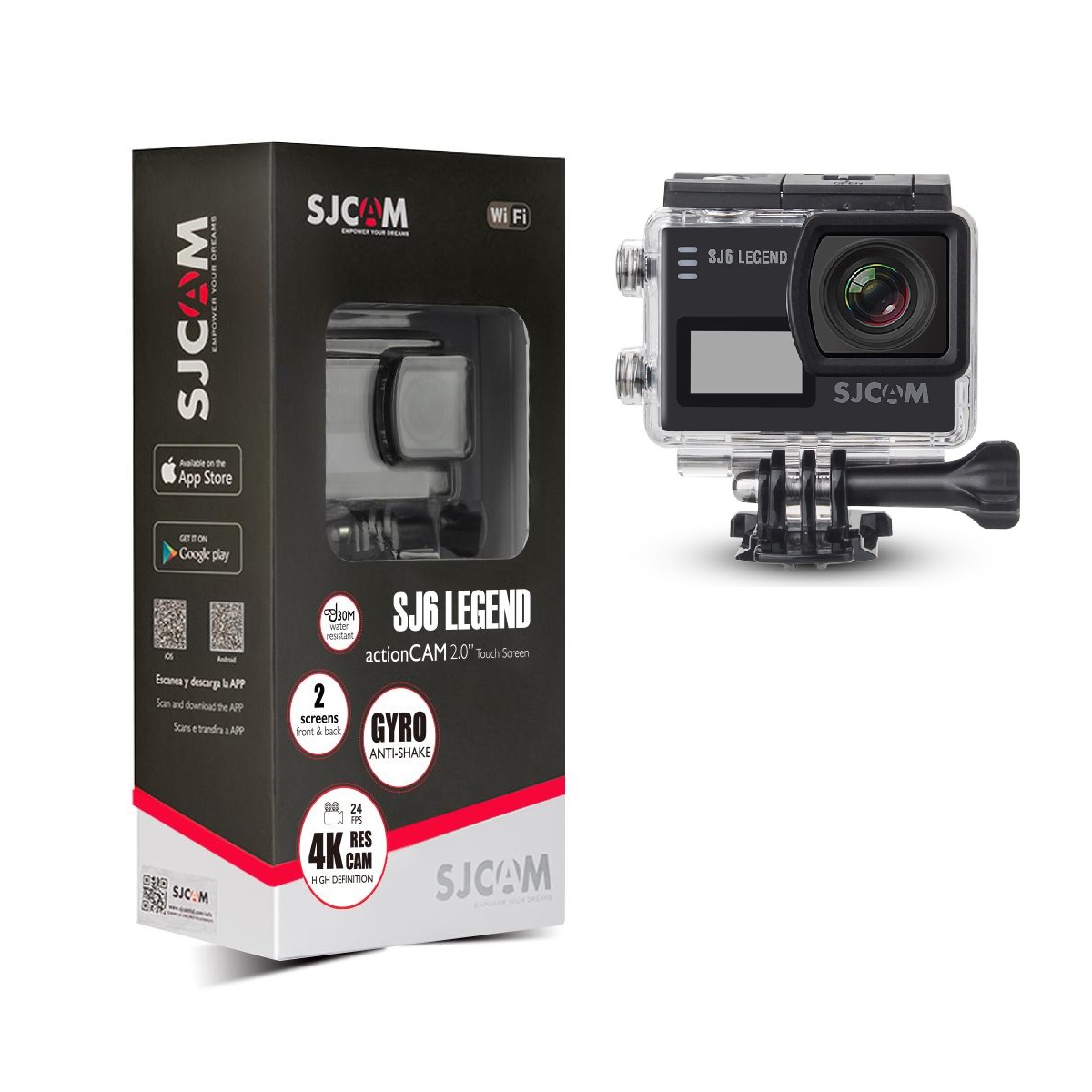 CÁMARA DEPORTIVA SJCAM WI-FI 4K SJ6 LEGEND ESTABILIZADOR GIROSCOPICO