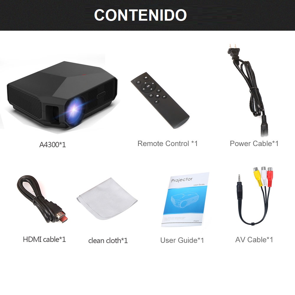 PROYECTOR LED A4300 PRO ANDROID WIFI FULL HD 1080P 4800 LUX 230 ANSI - 4
