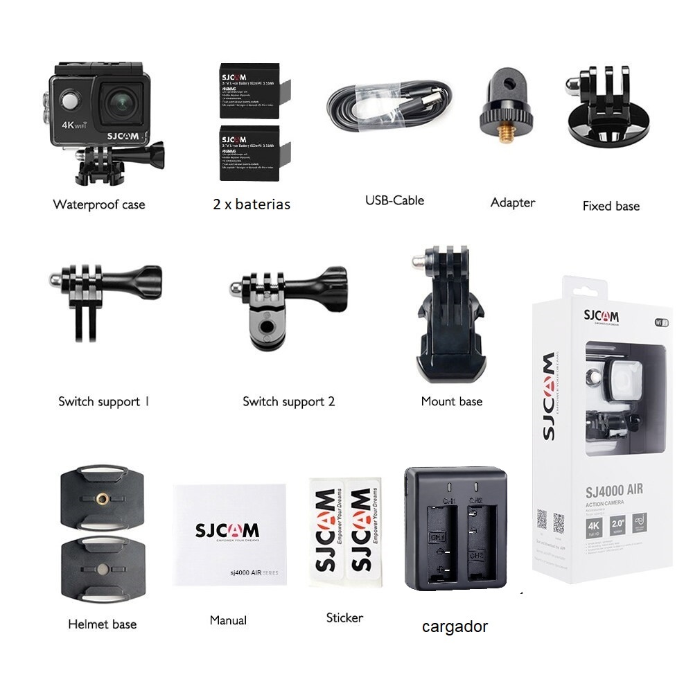 CÁMARA DEPORTIVA SJCAM WI-FI 4K SJ4000 AIR + 2 BATERÍAS + CARGADOR - 4