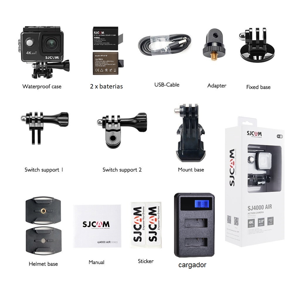 CÁMARA DEPORTIVA SJCAM SJ4000 AIR 4K WIFI +2 BATERIAS + CARGADOR LED - 4
