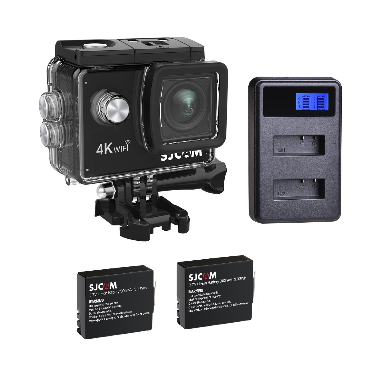 CÁMARA DE ACCIÓN SJCAM WI-FI 4K SJ4000 AIR + 2 BATERÍAS + CARGADOR LED - 1
