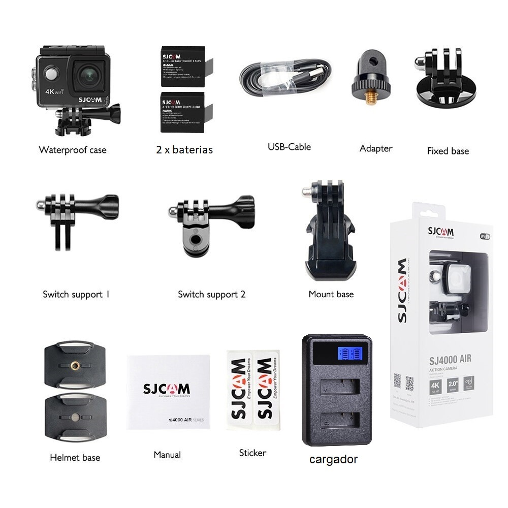 CÁMARA DE ACCIÓN SJCAM WI-FI 4K SJ4000 AIR + 2 BATERÍAS + CARGADOR LED - 6