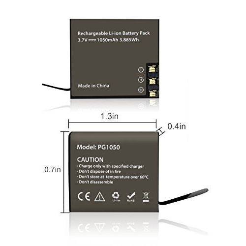 BATERÍA DE LITIO DUAL 1050MAH PG-1050 PARA CÁMARA DEPORTIVA - 3