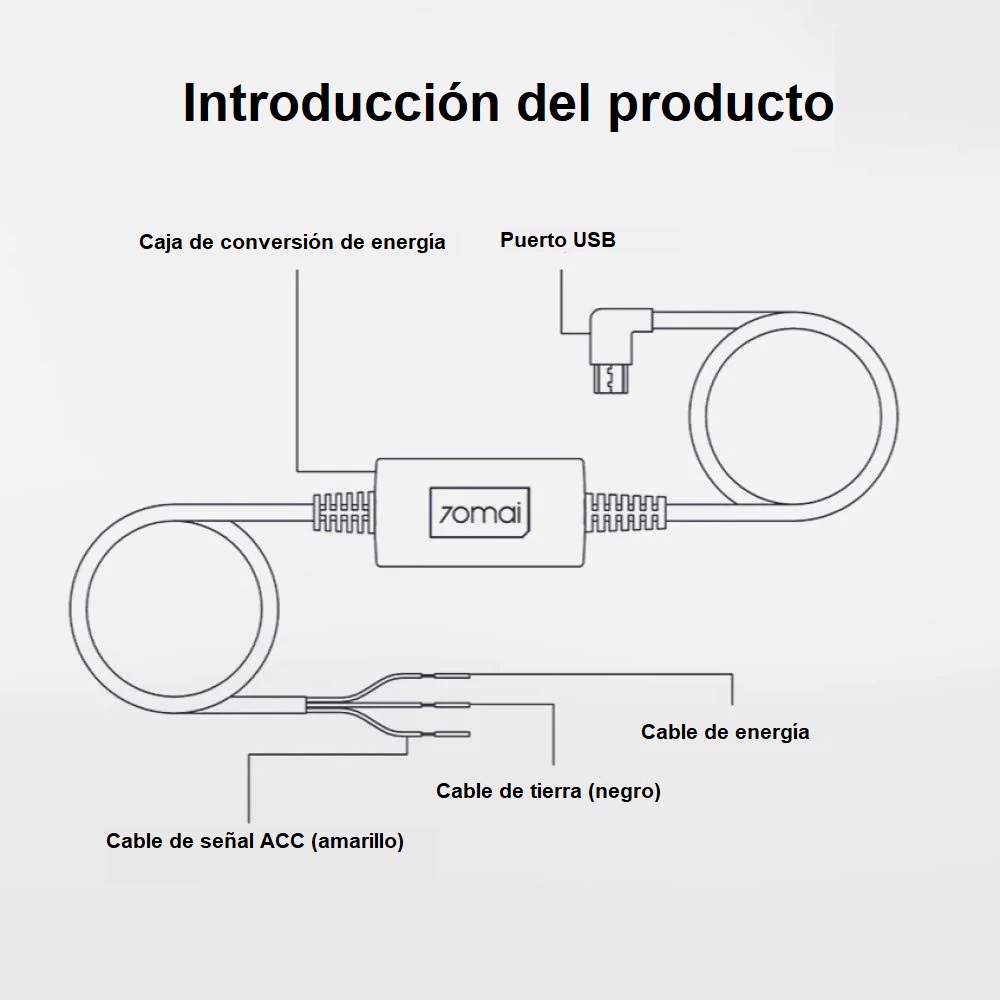 KIT DE CABLEADO ENERGÍA UP02 PARA CÁMARAS DE AUTO 70MAI UP02 - 4