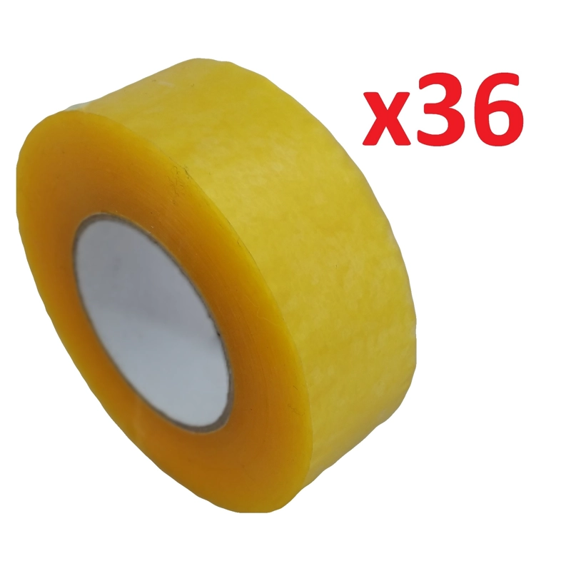PACK X 36 CINTAS ADHESIVA CASTLETEC AMARILLA 300 MTS 48MM ANCHO - 1