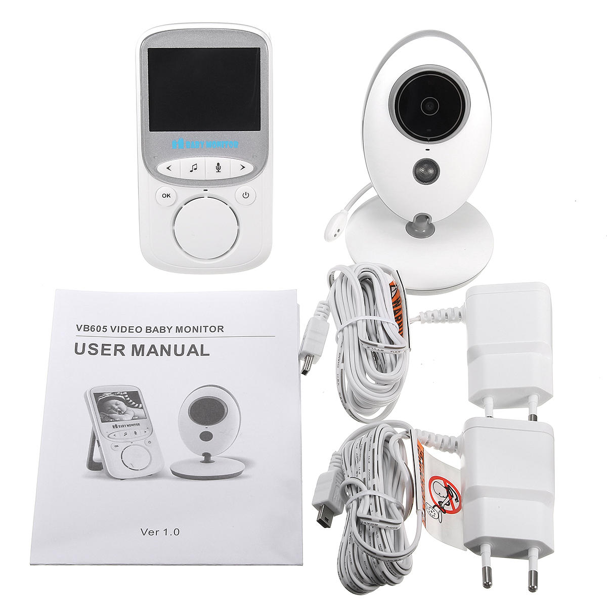MONITOR CASTLETEC BEBÉ INALAMBRICO CON PARLANTE Y MICROFONO VB605 BLANCO - 6
