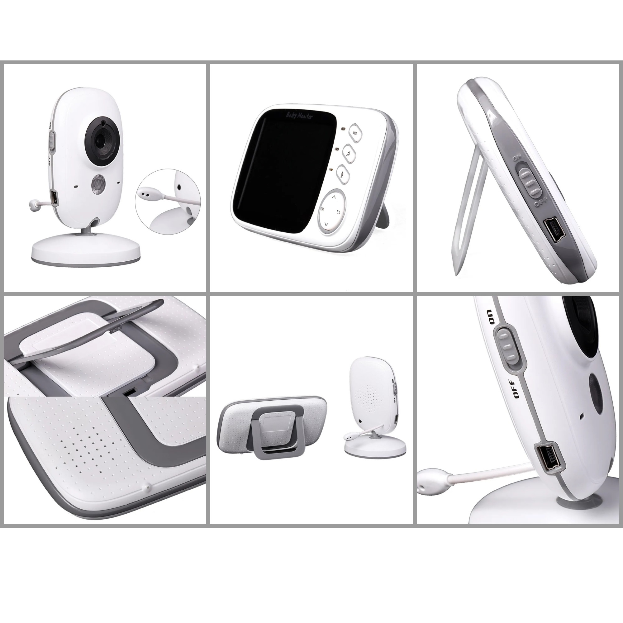 MONITOR CASTLETEC BEBÉ INALÁMBRICO 3.2 PULGADAS AUDIO Y VISIÓN NOCTURNA VB603 BLANCO - 4