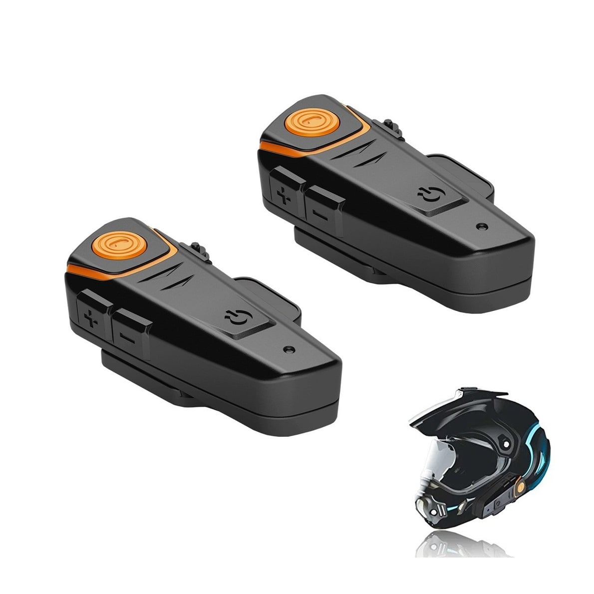 PACK 2 INTERCOMUNICADORES BLUETOOTH FM BT-S2 PARA CASCO DE MOTO - 1