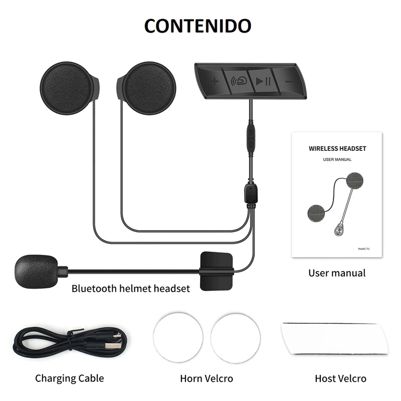 AUDÍFONOS CASTLETEC MANOS LIBRES MOTOCICLISMO RADIO FM CASCO MOTO M7 - 5
