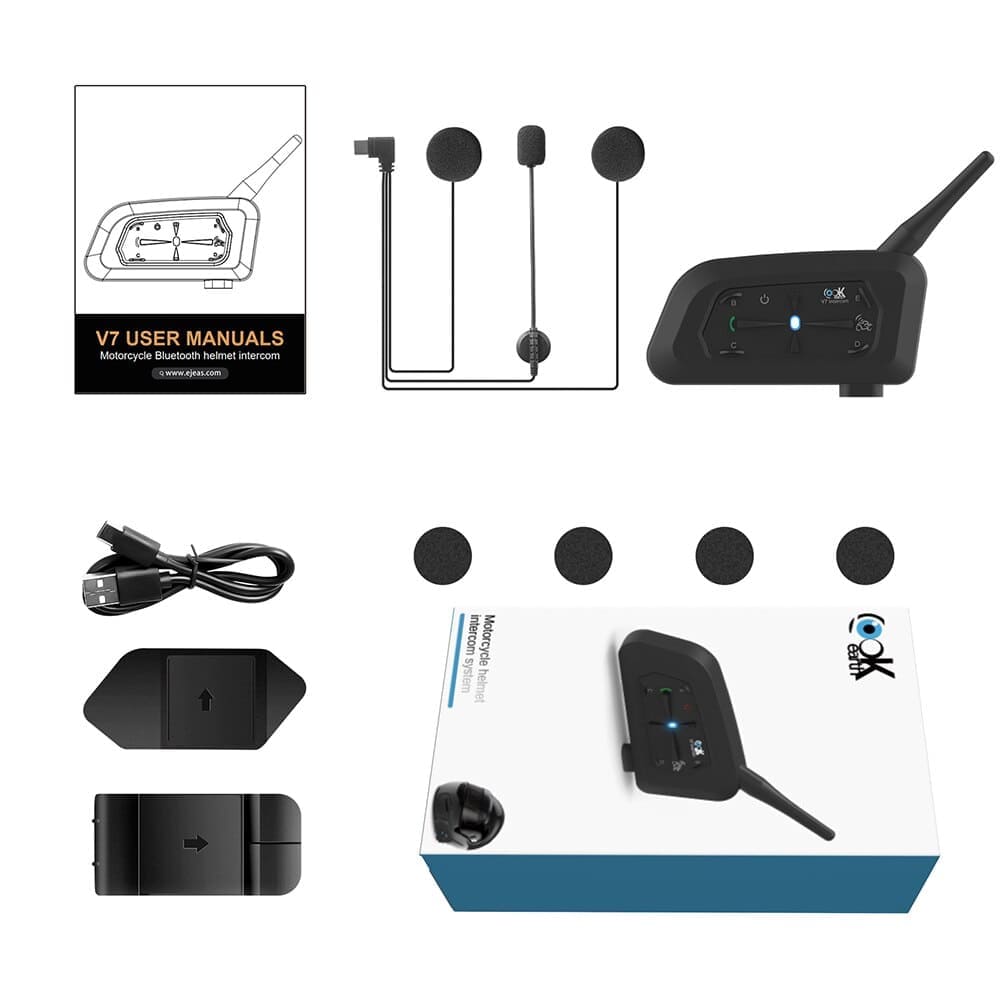INTERCOMUNICADOR Y MANOS LIBRES BLUETOOTH LOOKEARTH V7 800M - 4