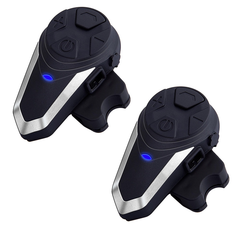 PACK 2 INTERCOMUNICADORES BLUETOOTH BT-S3 PARA CASCO DE MOTO RADIO FM - 1