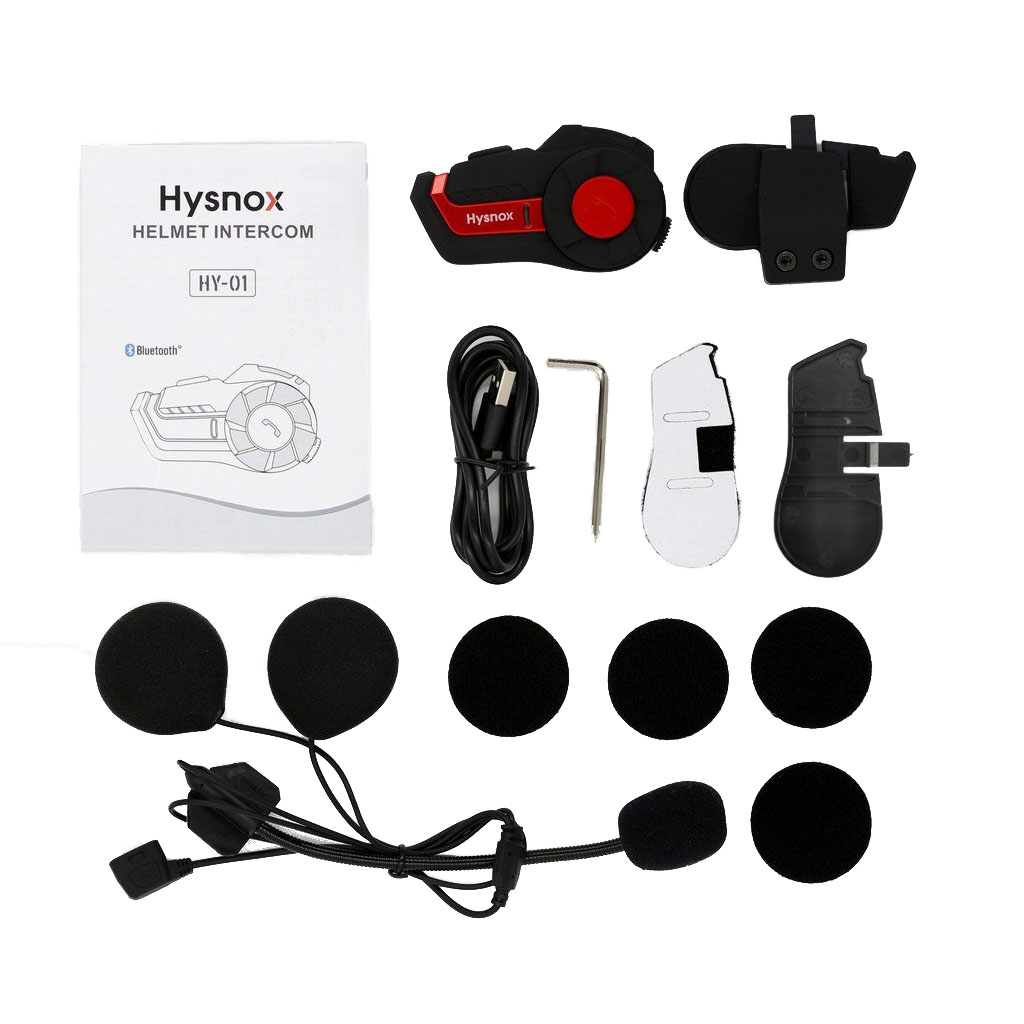 PACK 2 INTERCOMUNICADOR Y MANOS LIBRE BLUETOOTH PARA MOTO HYSNOX HY-01 1000M - 4