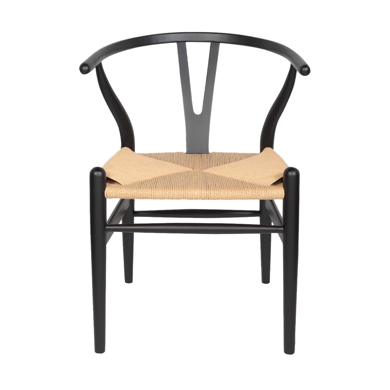 SILLAS CASTLETEC LF9-01 MADERA NATURAL PACK 4 WISHBONE ASIENTO CUERDA - 3