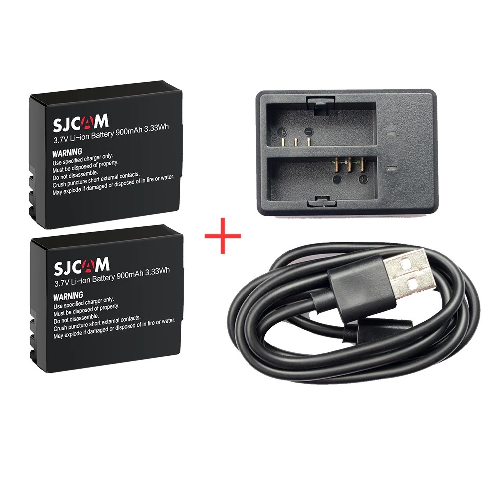 CARGADOR DE BATERÍAS DUAL PARA CÁMARAS DEPORTIVA + 2 BATERIAS SJCAM 900MAH - 2