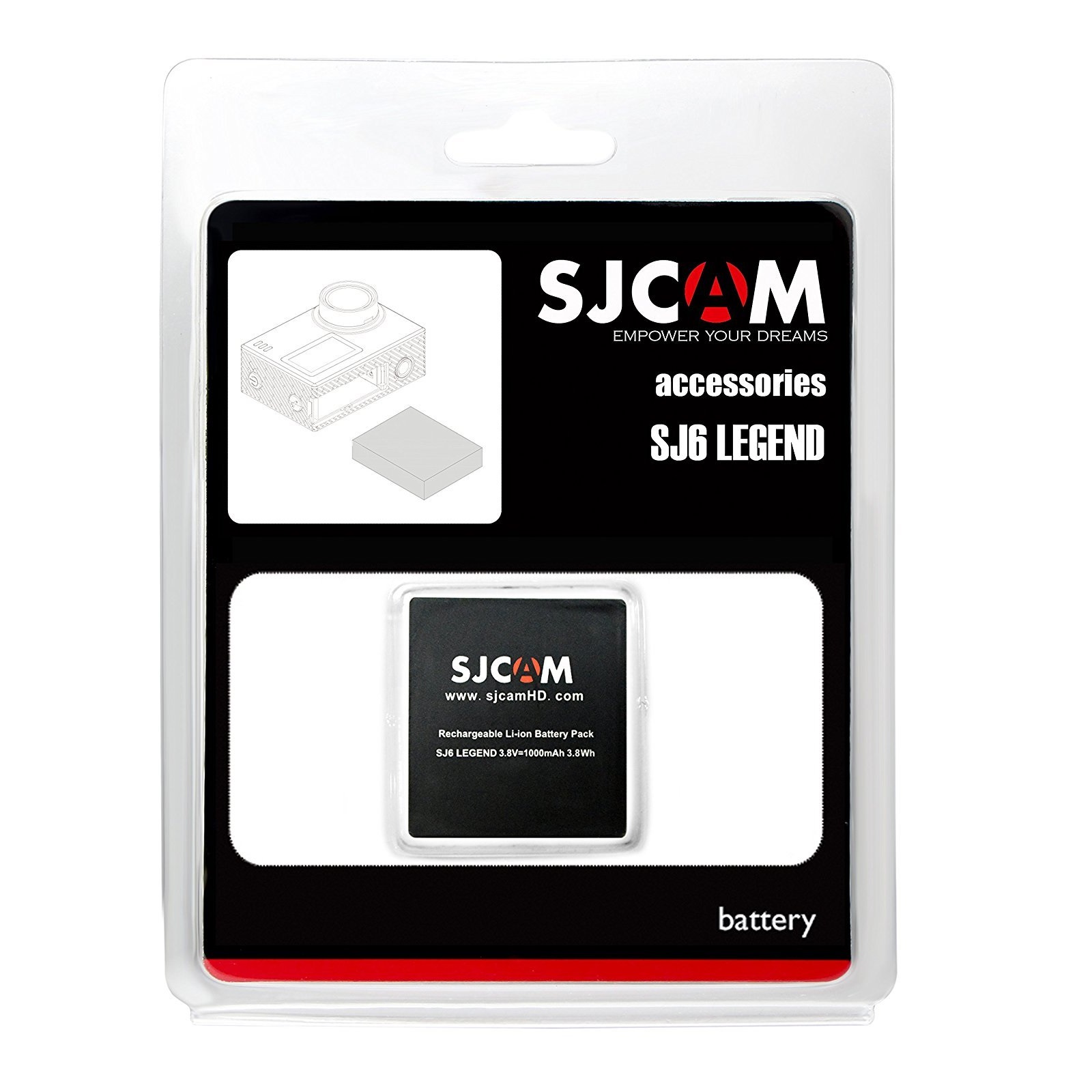 BATERÍA DE LITIO 1000MAH PARA CÁMARA DEPORTIVA SJCAM SJ6 LEGEND / SJ6 PRO - 4