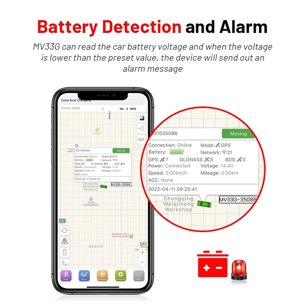 RASTREADOR GPS 4G MICODUS MV33G OBD2 GPS TRACKER - 7