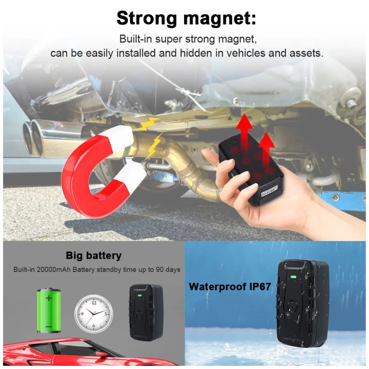 RASTREADOR GPS 4G MAGNÉTICO RECARGABLE TKSTAR TK918C 4G 20.000 MAH - 4