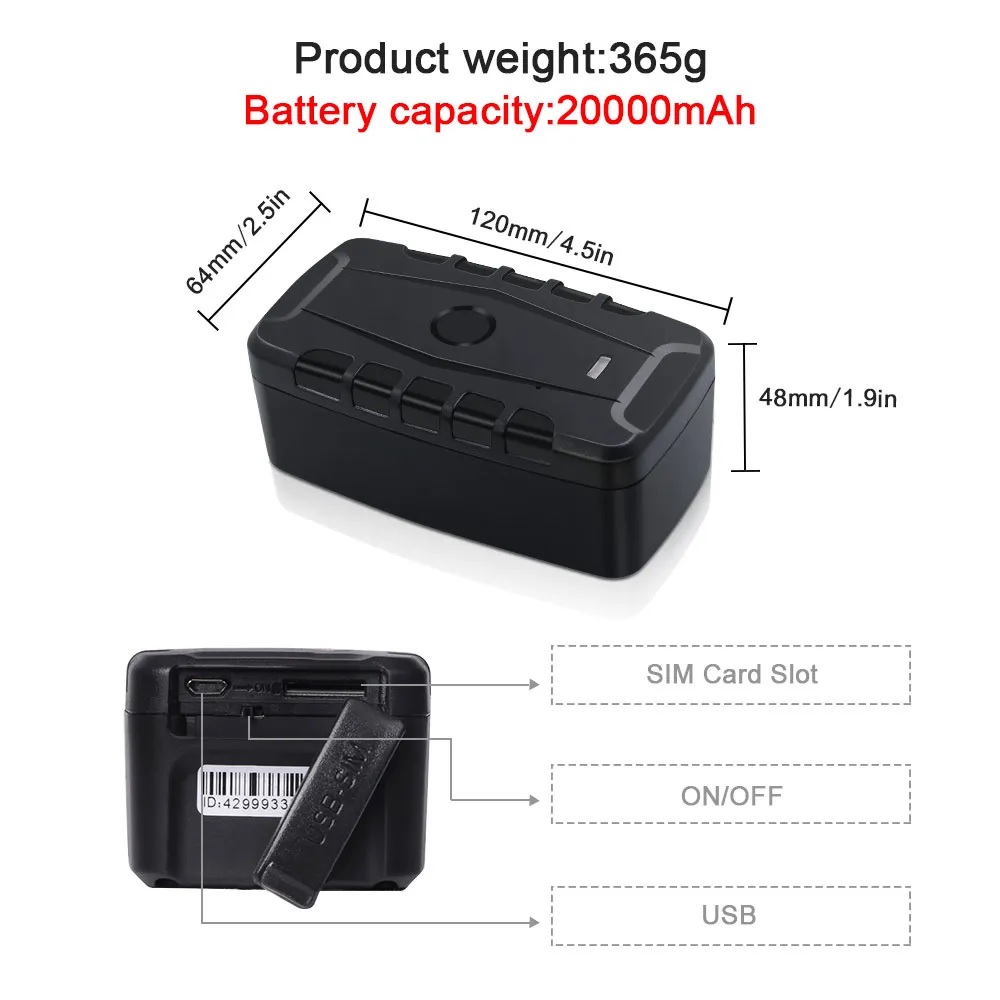 RASTREADOR GPS 4G MAGNÉTICO RECARGABLE TKSTAR TK918C 4G 20.000 MAH - 7
