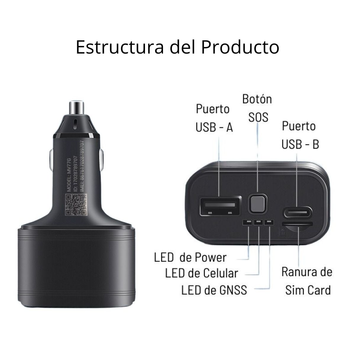 RASTREADOR GPS 4G MICODUS MV77G 4G CIGARETTE LIGHTER + CONFIGURACIÓN + SIM - 3
