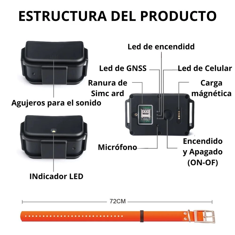 GPS 4G RASTREADOR PARA MASCOTAS MICODUS MP50G 4G 4000 MAH - 3