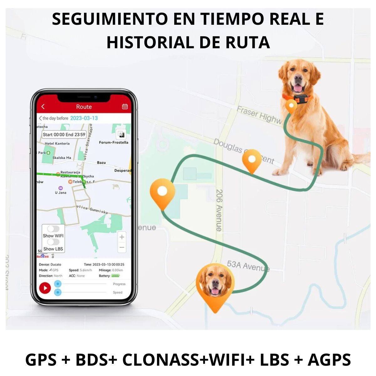 GPS 4G RASTREADOR PARA MASCOTAS MICODUS MP50G 4G 4000 MAH - 4