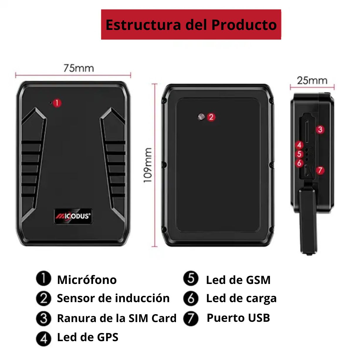 RASTREADOR GPS 4G MICODUS ML808G 4G 10000MAH CONFIGURACIÓN + SIM - 4