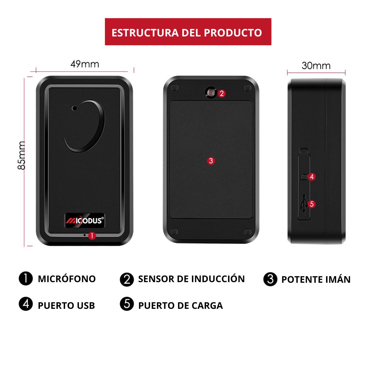 RASTREADOR GPS 4G MICODUS ML500G 4G 5000MAH + CONFIGURACIÓN + SIM - 5
