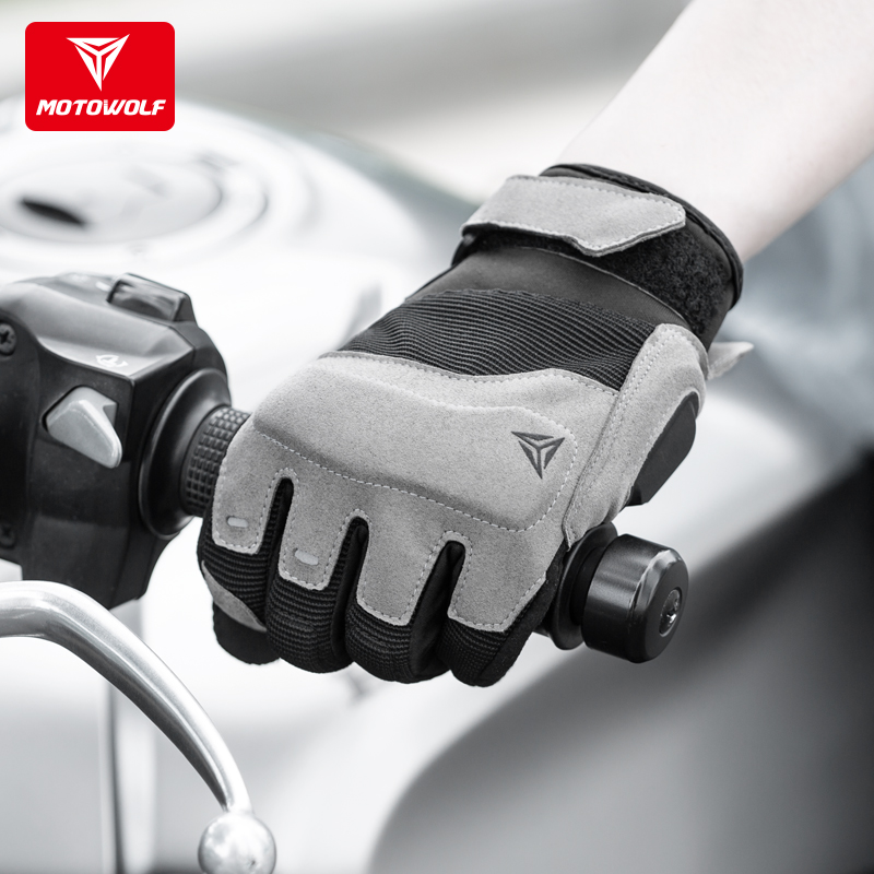 GUANTES PARA MOTOCICLISMO MOTOWOLF 0325 - GRIS - 5