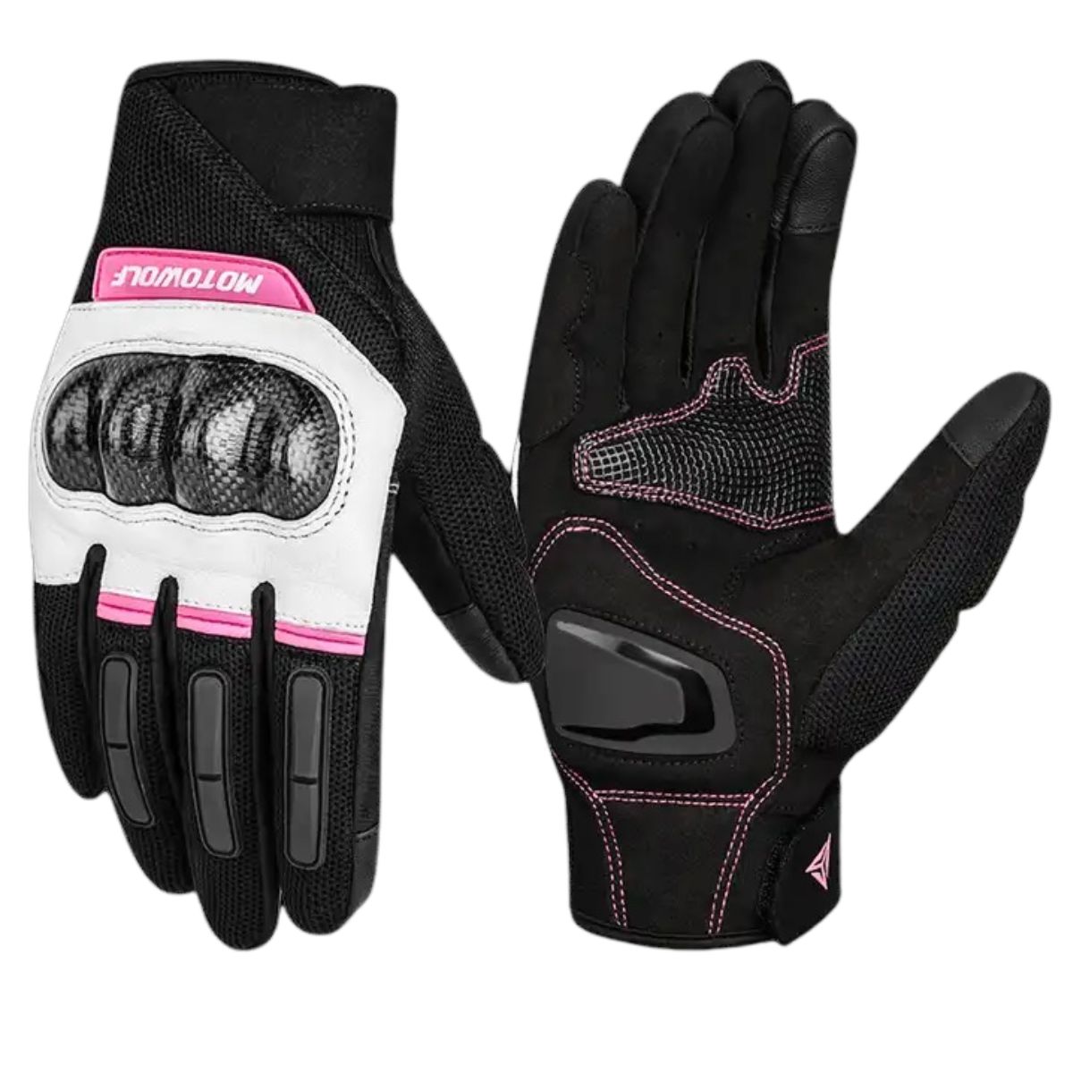 GUANTES DE MUJER PARA MOTOCICLISMO MOTOWOLF 0330 - ROSA - 1