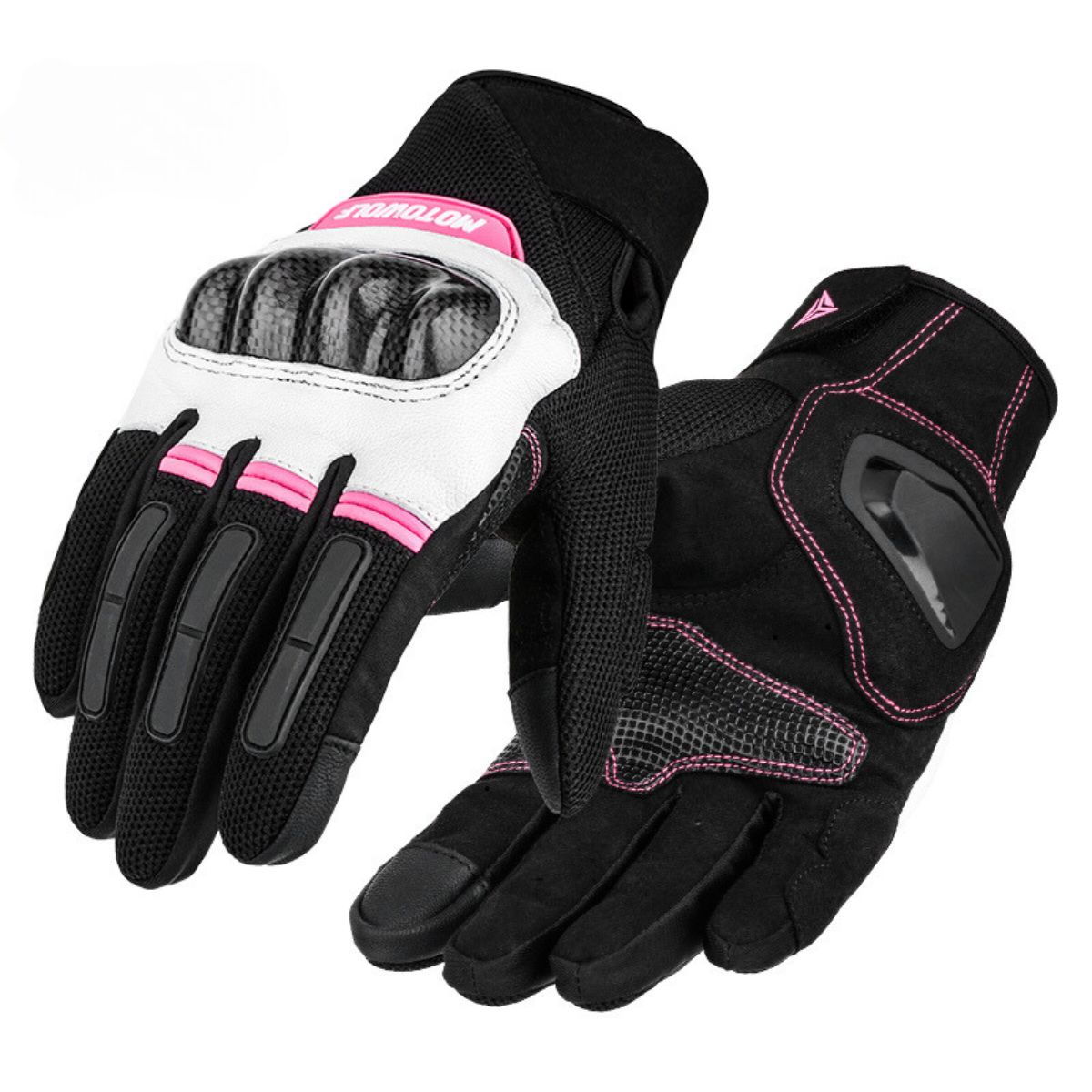 GUANTES DE MUJER PARA MOTOCICLISMO MOTOWOLF 0330 - ROSA - 2
