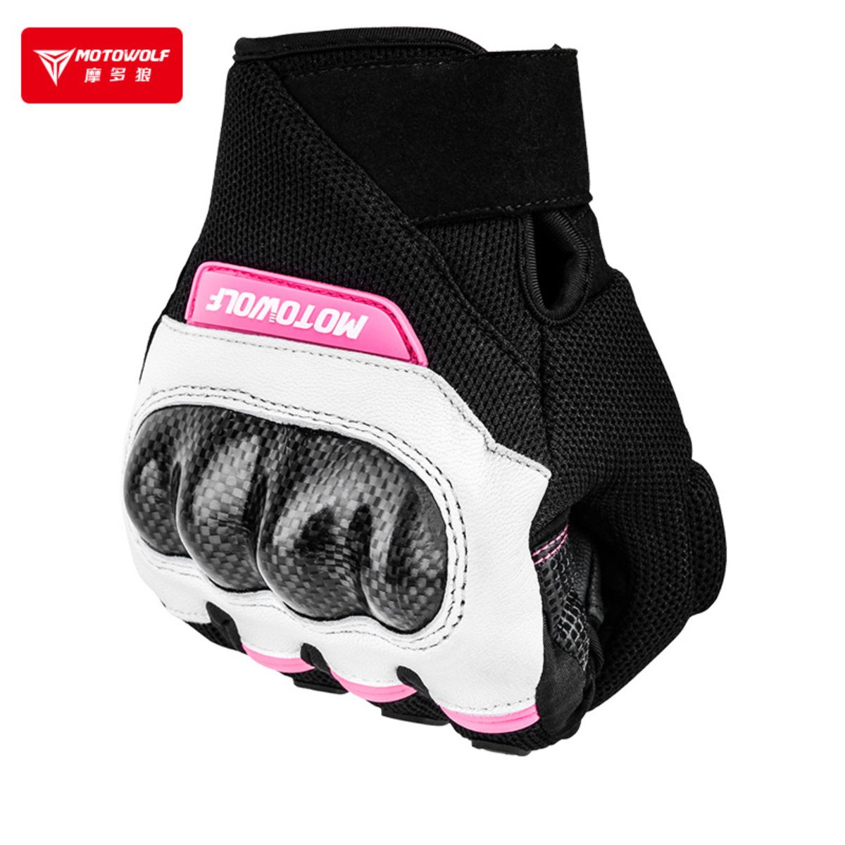 GUANTES DE MUJER PARA MOTOCICLISMO MOTOWOLF 0330 - ROSA - 3