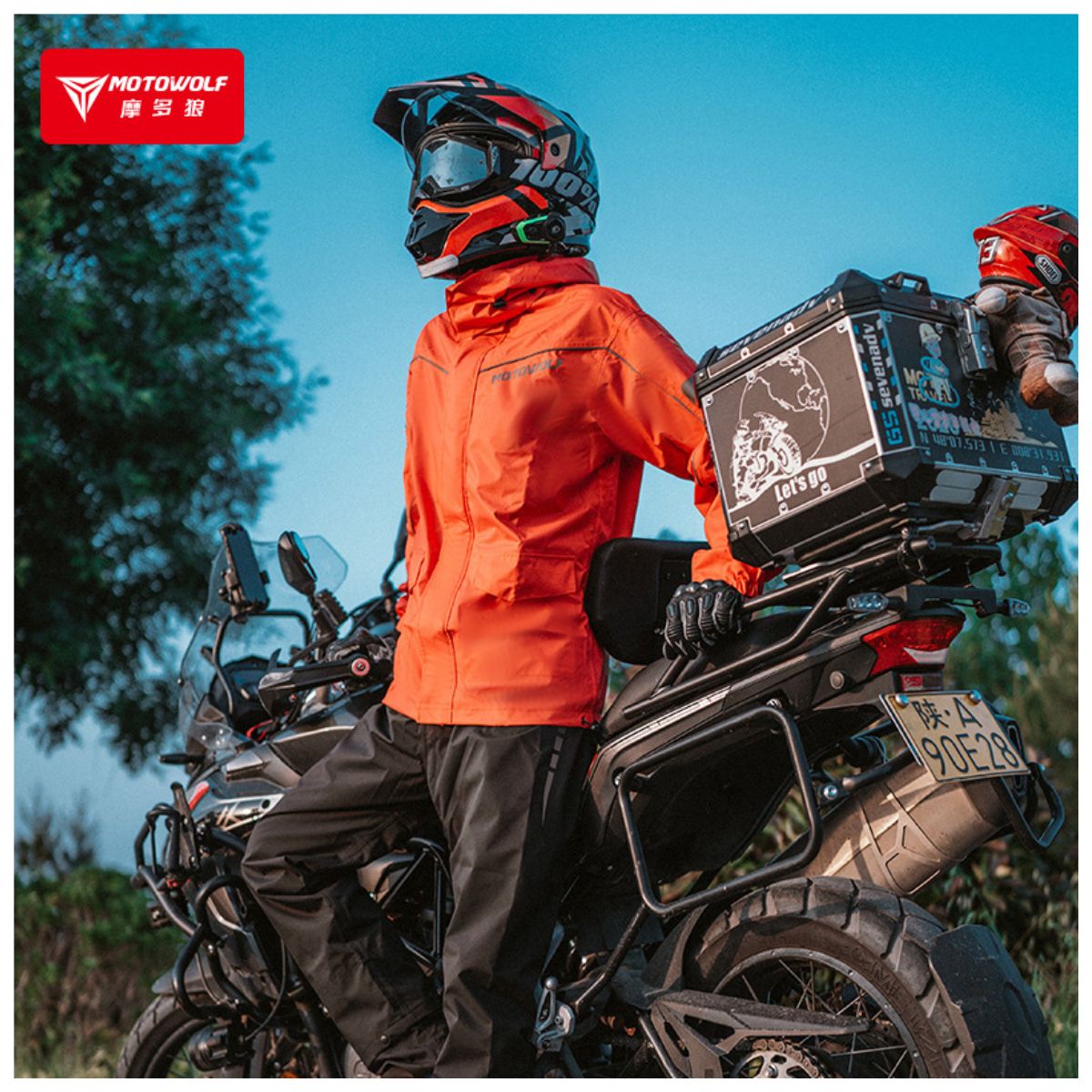 TRAJE IMPERMEABLE PARA MOTO Y CICLISMO MOTOWOLF 0403B-OG - 5