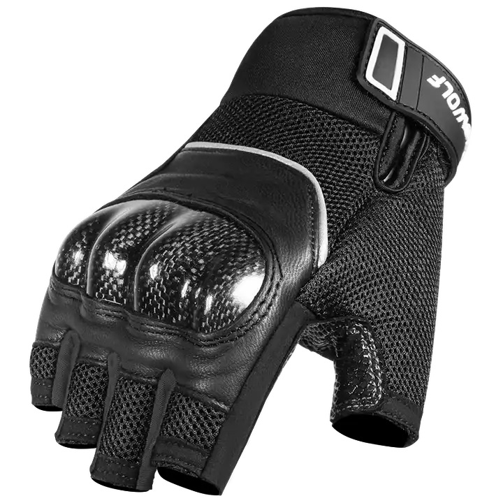 GUANTES MEDIO DEDO PARA MOTO MOTOWOLF 0327 - NEGRO - 3