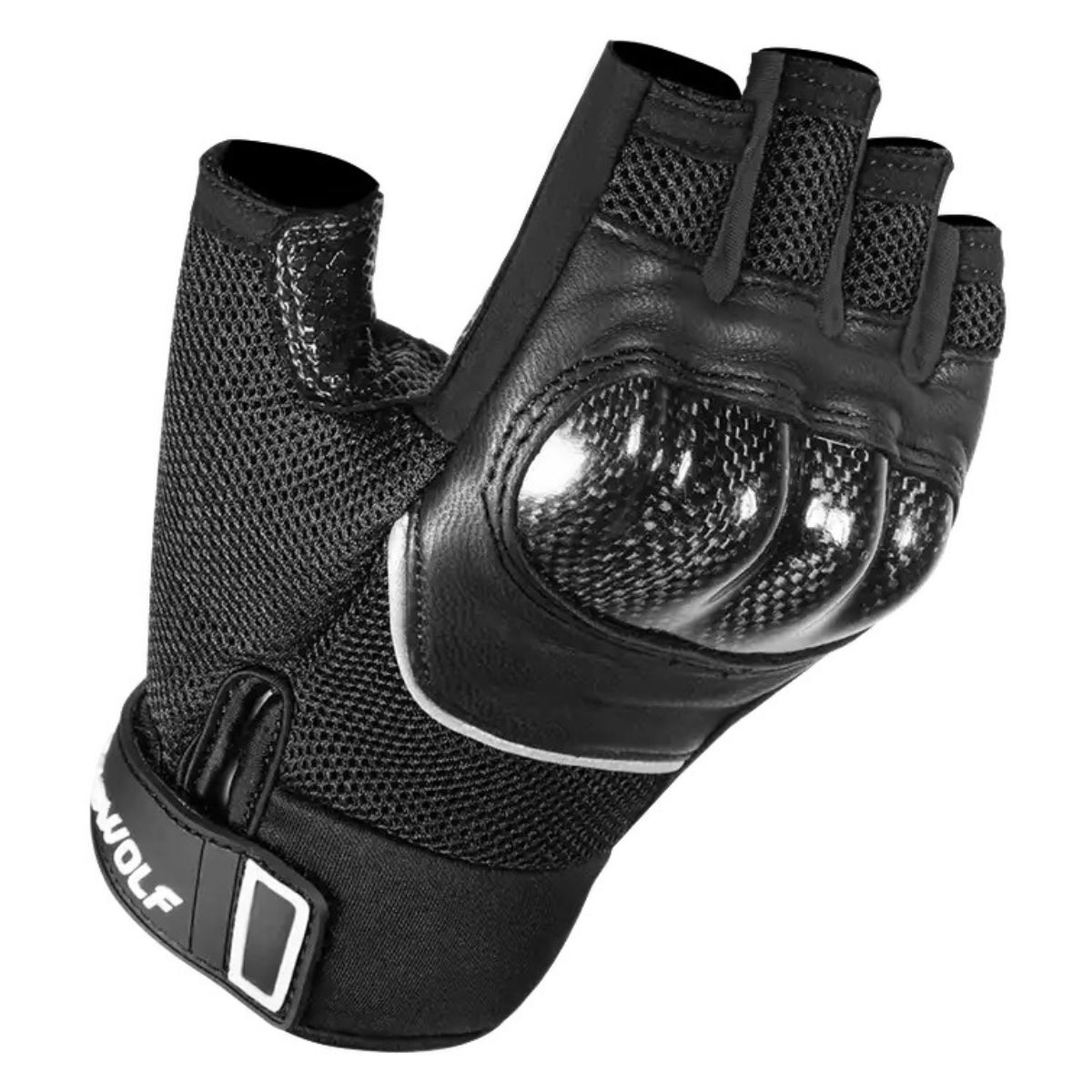 GUANTES MEDIO DEDO PARA MOTO MOTOWOLF 0327 - NEGRO - 5