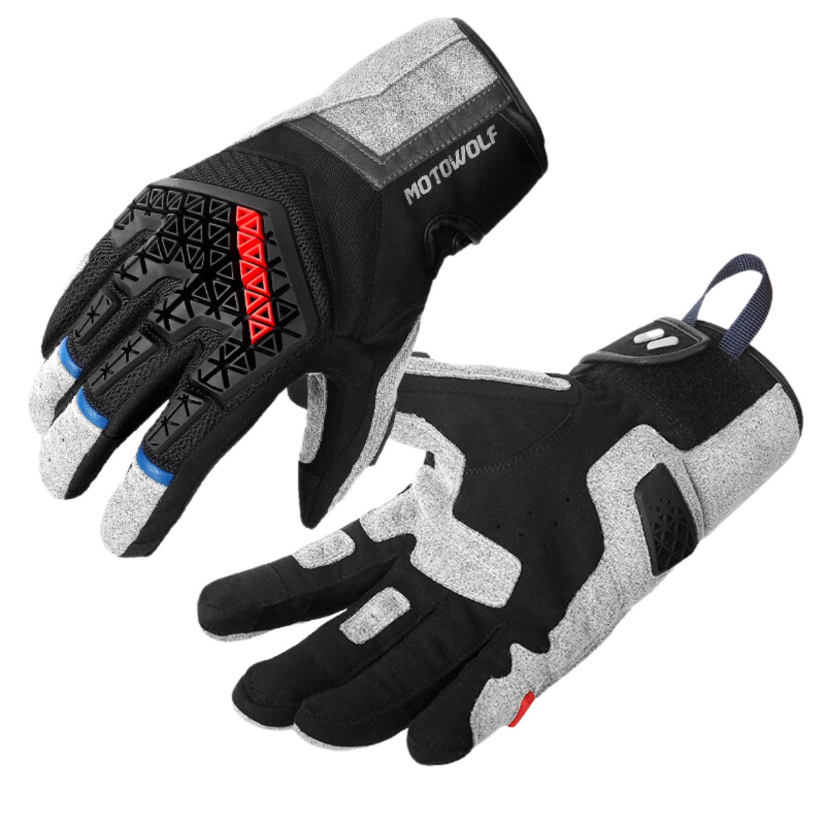GUANTES PARA MOTOCICLISMO MOTOWOLF 0338 - GRIS - 4