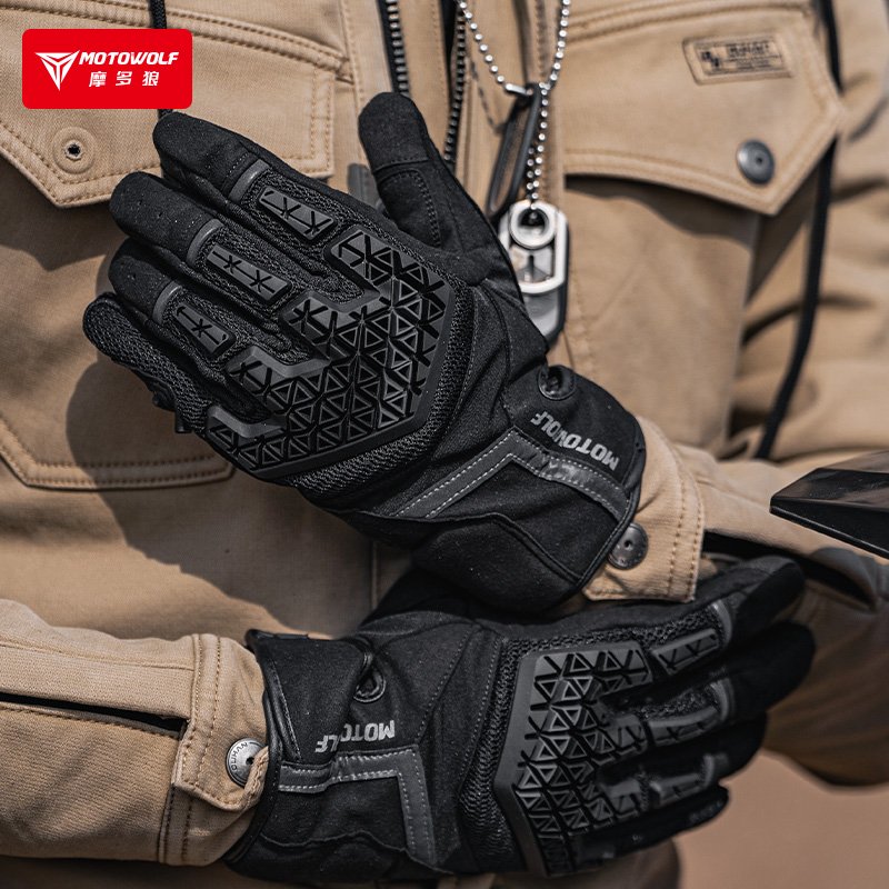 GUANTES PARA MOTOCICLISMO MOTOWOLF 0338 - NEGRO - 4
