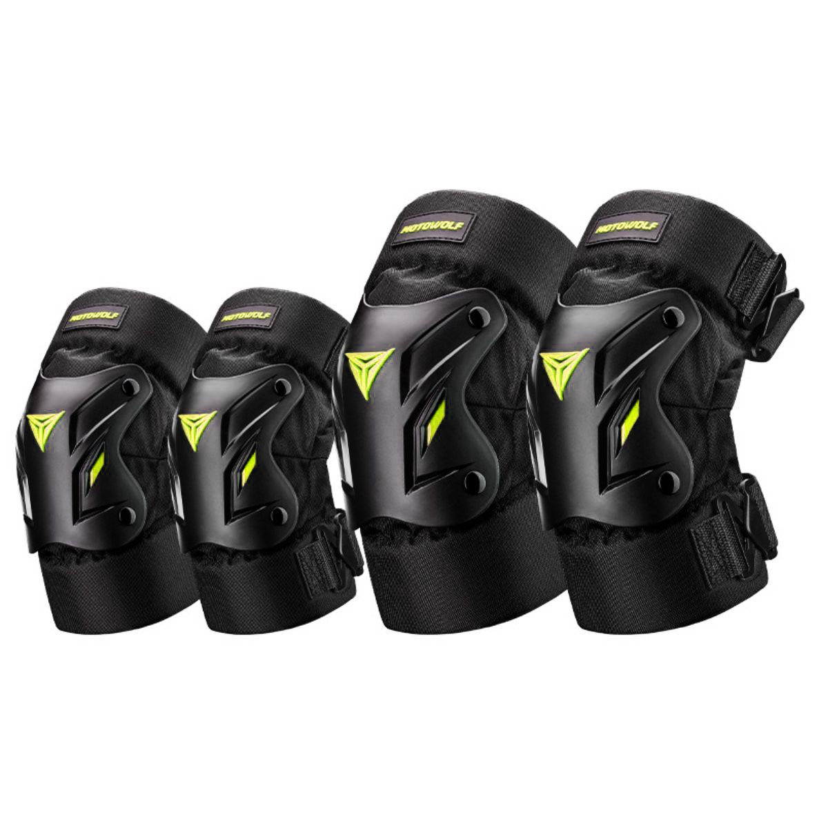 PACK MOTOWOLF DE RODILLERAS CORTAS Y CODERAS PARA MOTOCICLISMO 1034HJ- VERDE - 2
