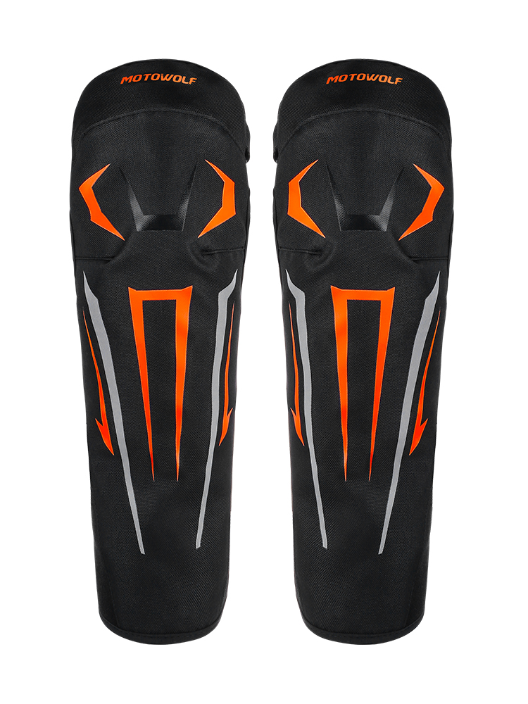 RODILLERAS LARGAS MOTOWOLF PARA MOTOCICLISMO 1033 NEGRO/NARANJO - 2