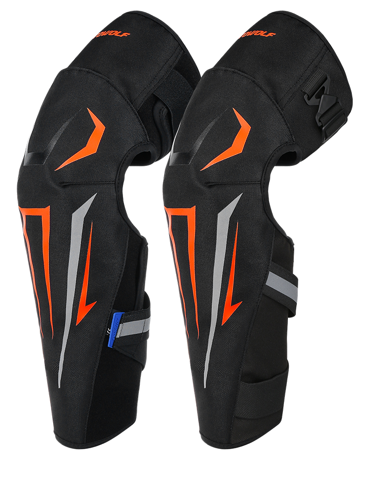 RODILLERAS LARGAS MOTOWOLF PARA MOTOCICLISMO 1033 NEGRO/NARANJO - 4