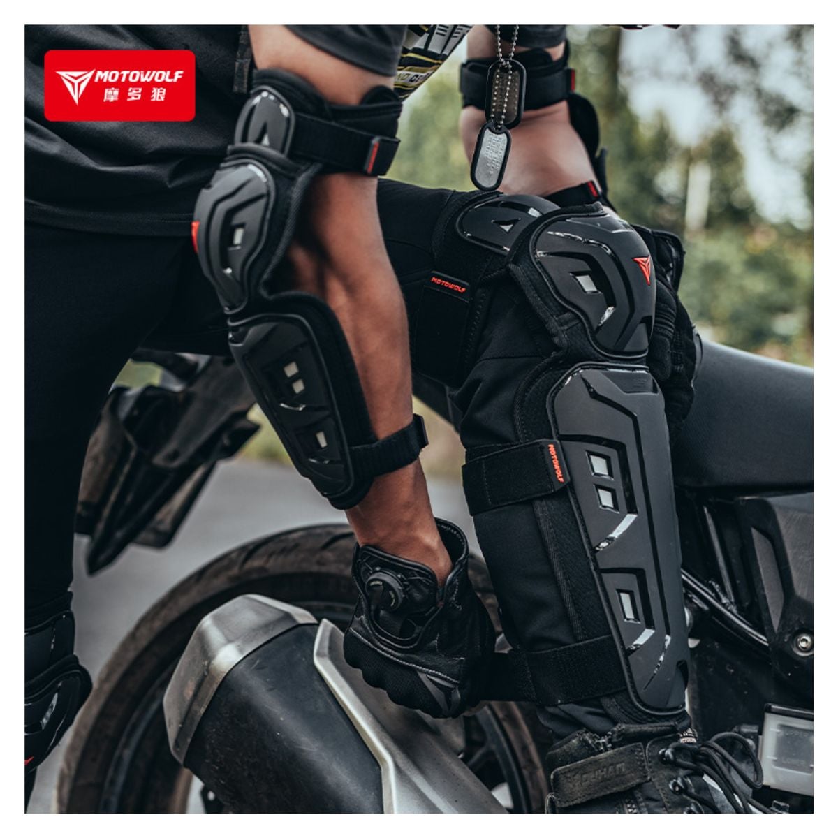 PACK DE RODILLERAS LARGAS Y CODERAS PARA MOTOCICLISMO  MOTOWOLF 1029HJ-BK - 5